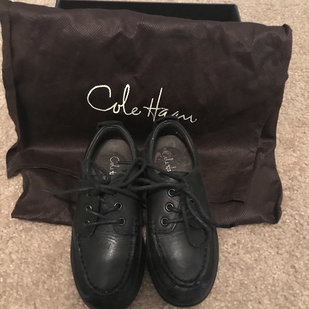 Cole Haan Air Johnny Oxford Black Toddler Shoes